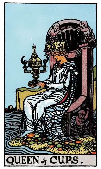 Queen of Cups tarot card from a Rider-Waite-Smith-style deck